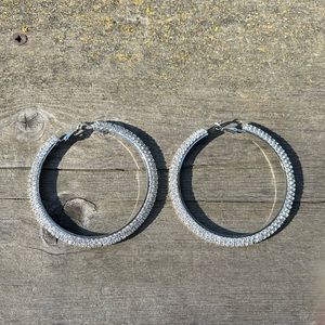 Rhinestone Hoop Earrings